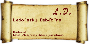 Ledofszky Debóra névjegykártya